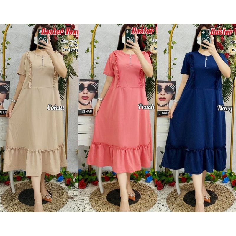 COD / DASTER VOXY TUNIK REMPEL DRESS RESLETING BUSUI TUNIK WANITA KEKINIAN BEST SELLER