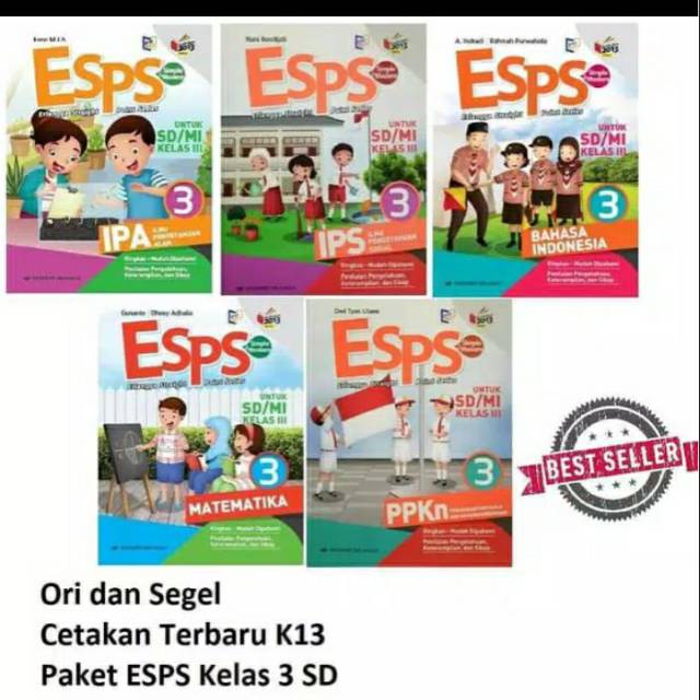 ESPS SD KELAS 3 KURIKULUM 2013 NEW (BAHASA INDONESIA, IPA, IPS, MATEMATIKA, PPKN) ERLANGGA