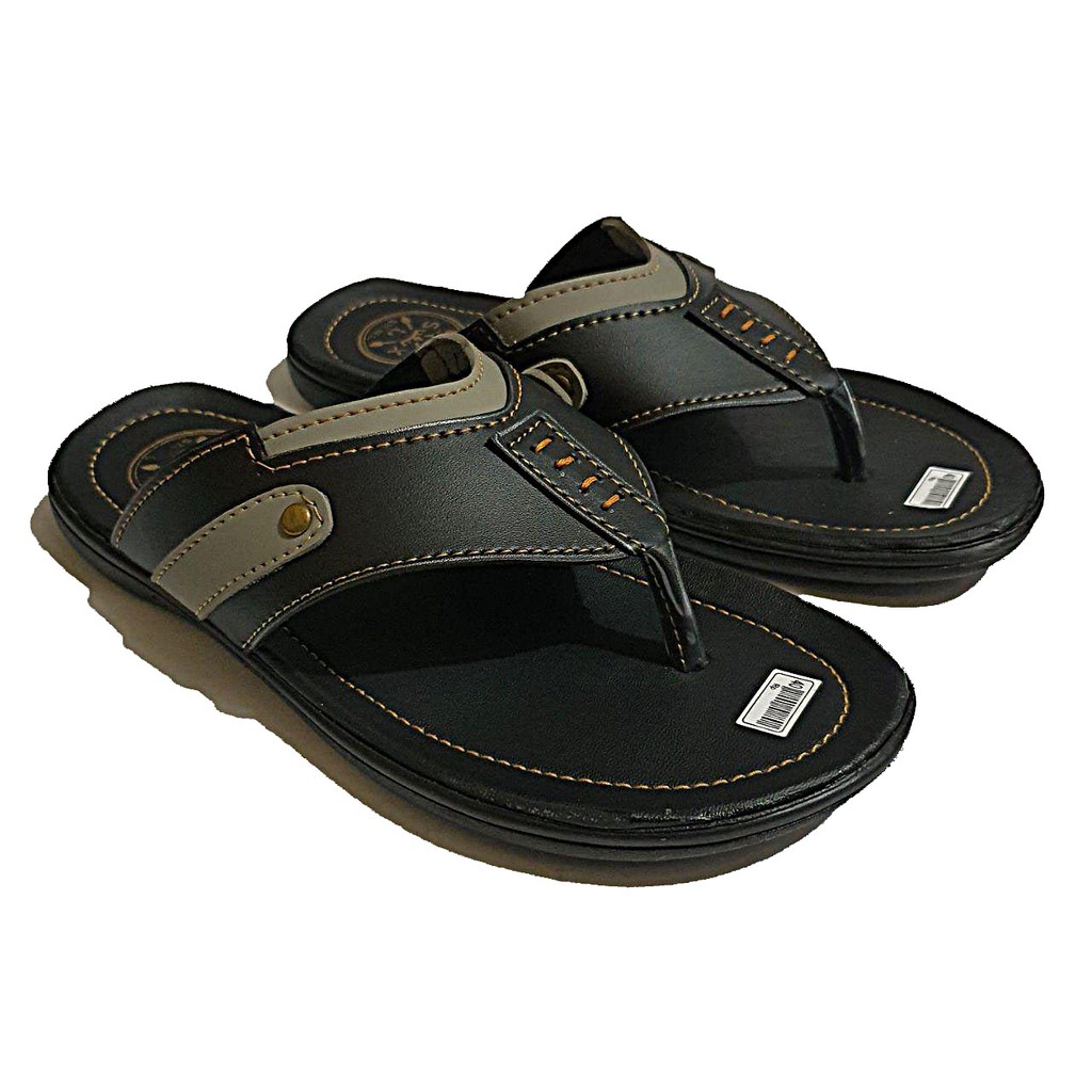STEXEL GABINO Sandal Pria Kulit Sintetis Sendal Cowok Casual