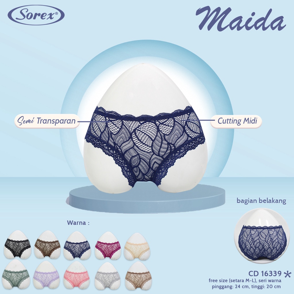 SOREX 16339 - CD CELANA DALAM WANITA BRUKAT SEMI TRANSPARAN