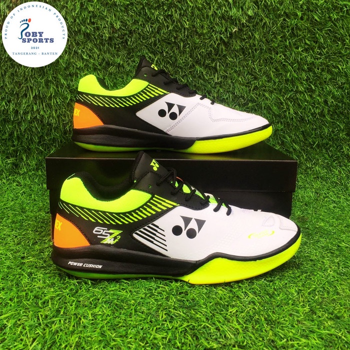 [COD] Sepatu BuluTangkis Badminton Yonex Power Cushion 65 Z2 Pria Original-1 - Putih Stabilo, 41