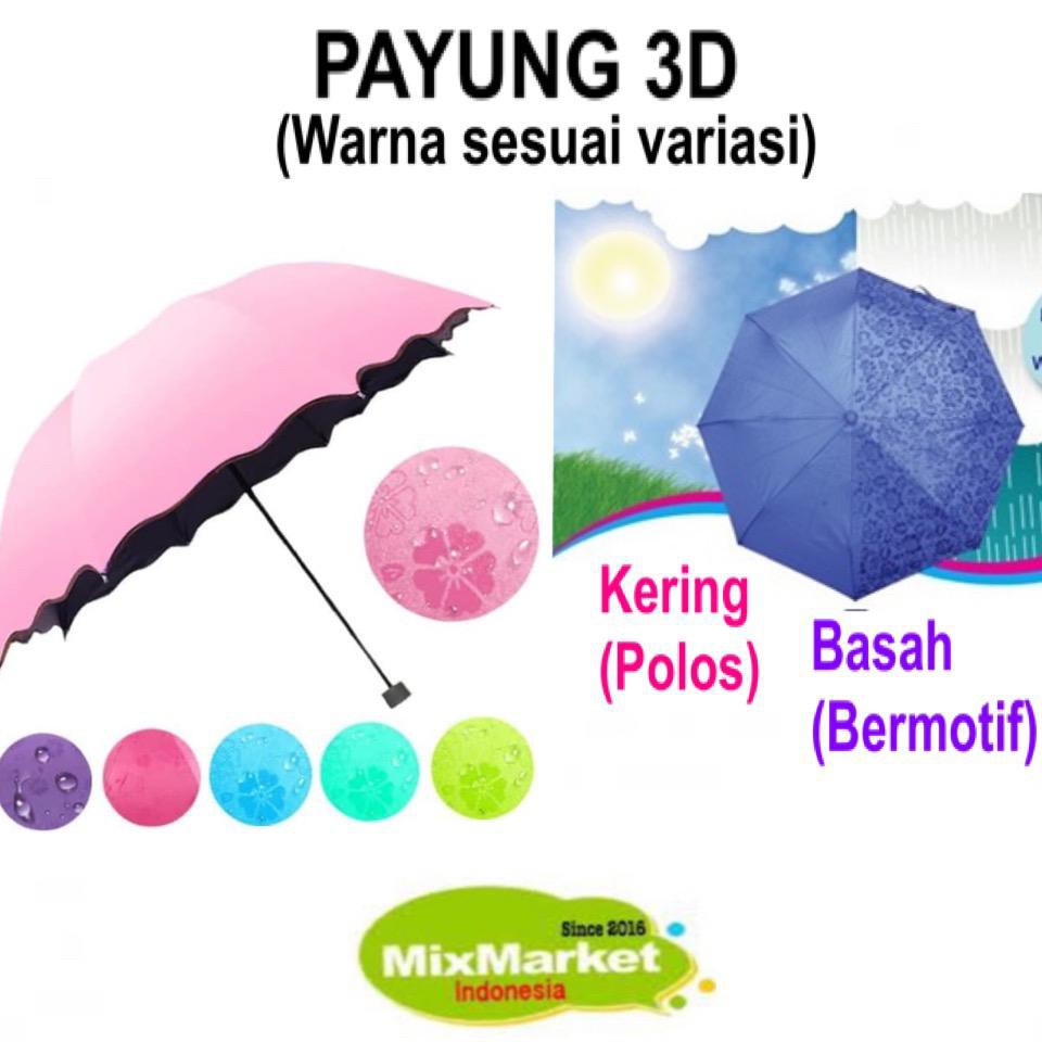 MAGIC UMBRELLA PAYUNG LIPAT 3D MUNCUL MOTIF JIKA BASAH