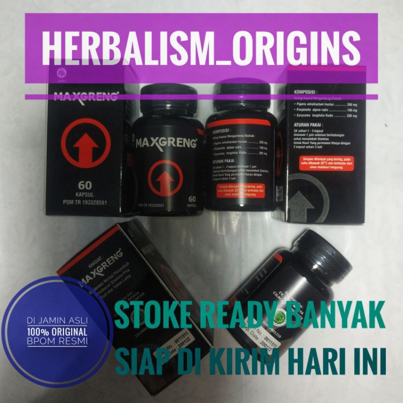 MAXGRENG Suplemen Herbal Pria MAXGRENG ASLI Penambah Stamina Pria MAXGRENG ORIGINAL Obat Pria Kuat