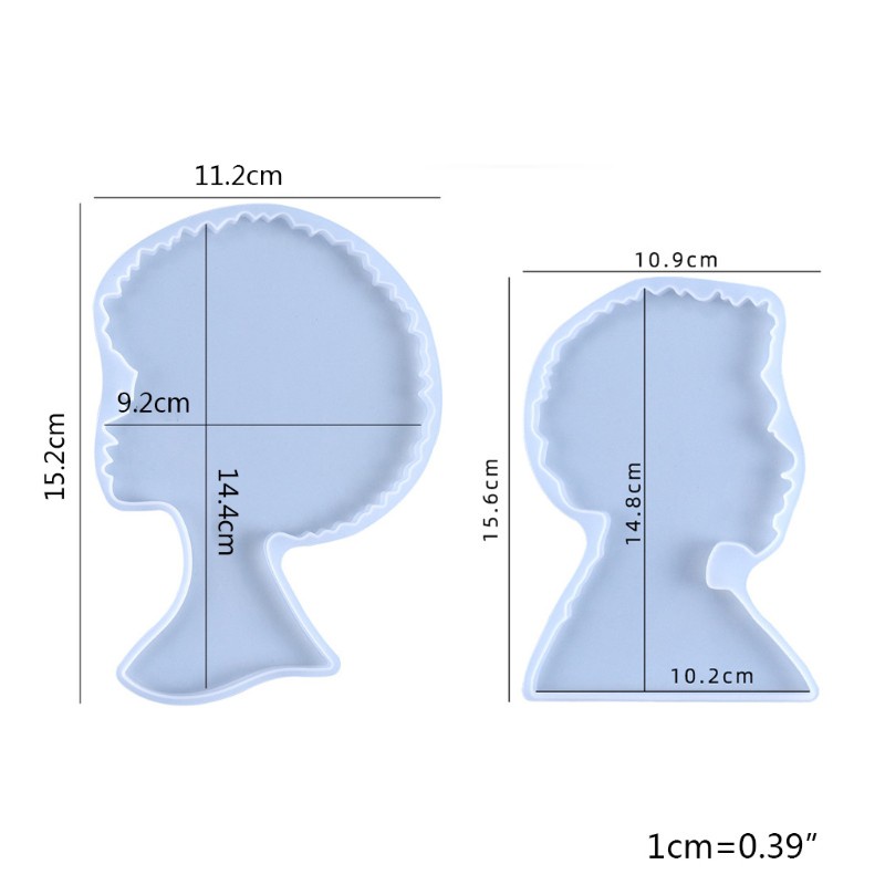 Cetakan Resin Epoksi Bentuk Kepala Pria / Wanita Bahan Silikon Untuk Dekorasi