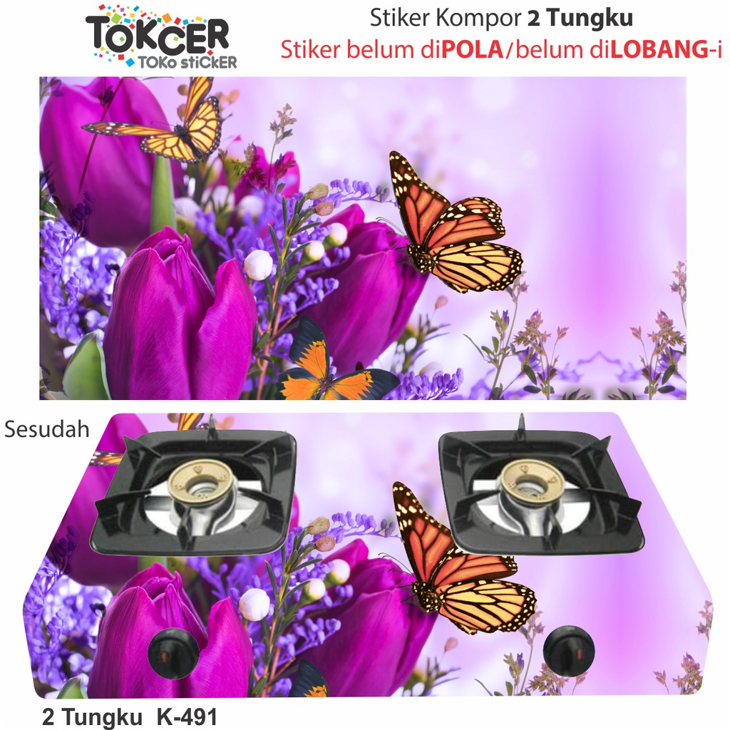 Stiker Kompor 2 Tungku KUPU-KUPU