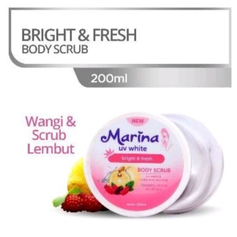 Marina body scrab lulur bright &amp; fresh 200ml/lulur marina