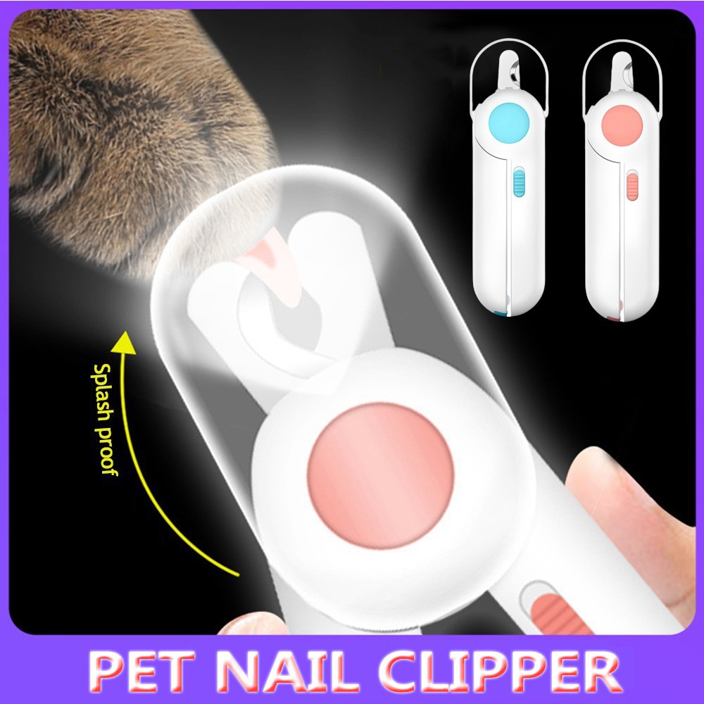 Gunting Kuku Anjing Peliharaan dengan Lampu LED Safety Cat Pet Nail Cutter Mesin Gunting Stainless Steel Hewan Pemangkas Kuku Hewan Peliharaan