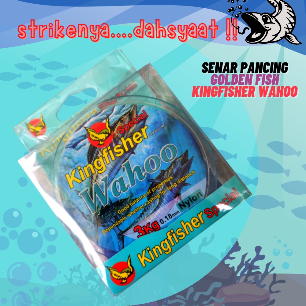 Senar Alat Tali Pancing Ikan Golden Fish Kingfisher Wahoo Nilon Monofilament Kuat Dan Anti Keriting 
