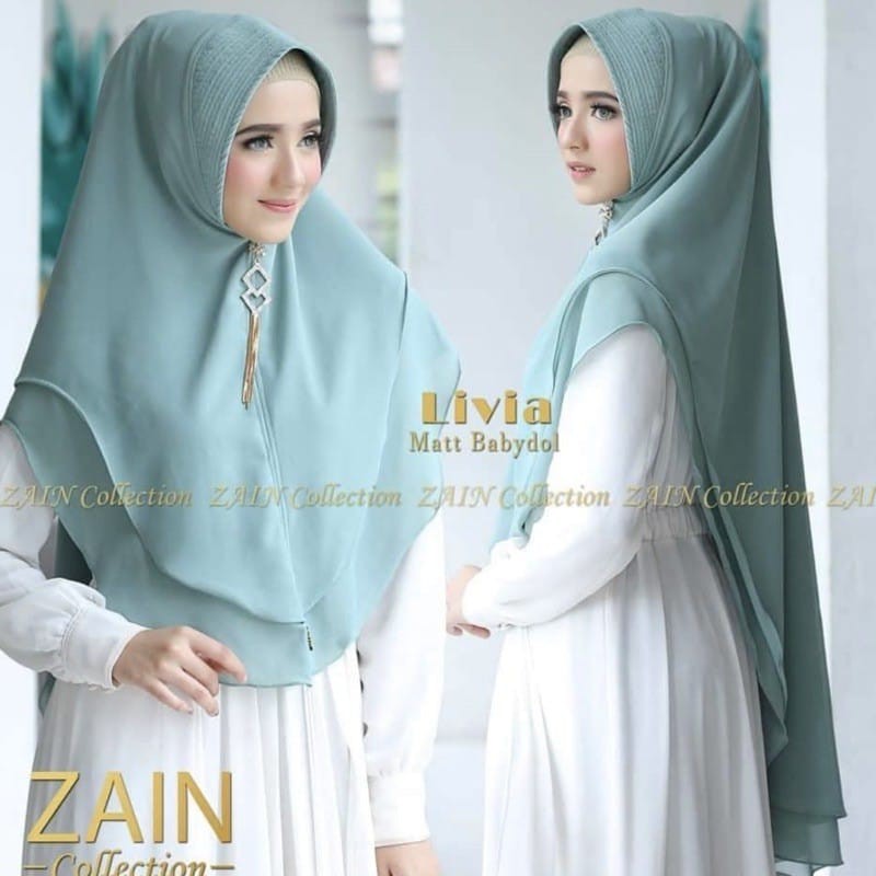 Alny Hijab - Hijab Khimar livia alifa 2 layer oval / Jilbab 2 layer