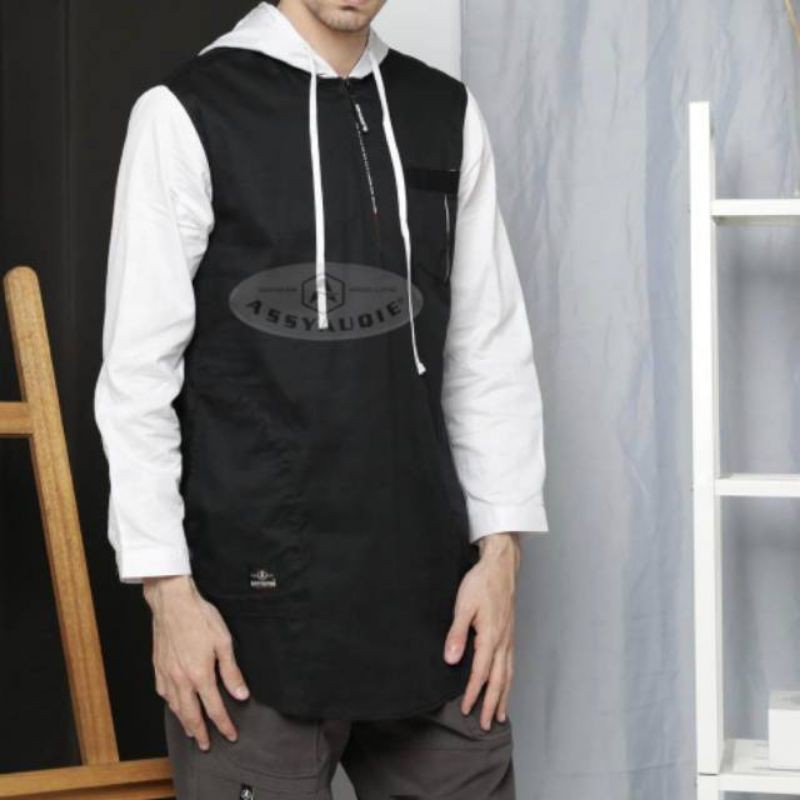 Kurta Hoodie bahan cotton tomy lengan Panjang