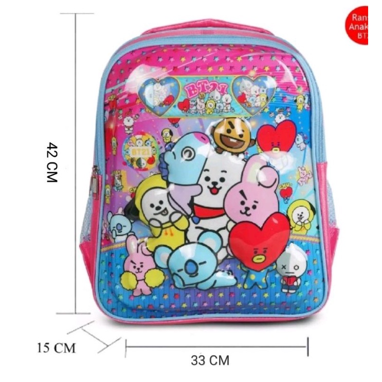 TAS RANSEL LAMPU LED  ANAK SD / PAUD / Tas Ransel Sekolah BTS /Tas Ransel Batok 3D/Tas  Ransel Karakter BTS