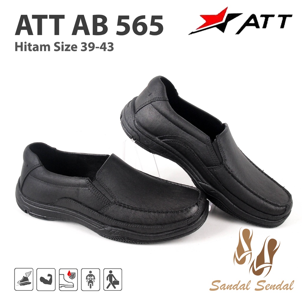 Sepatu Pantofel ATT AB 565 Hitam