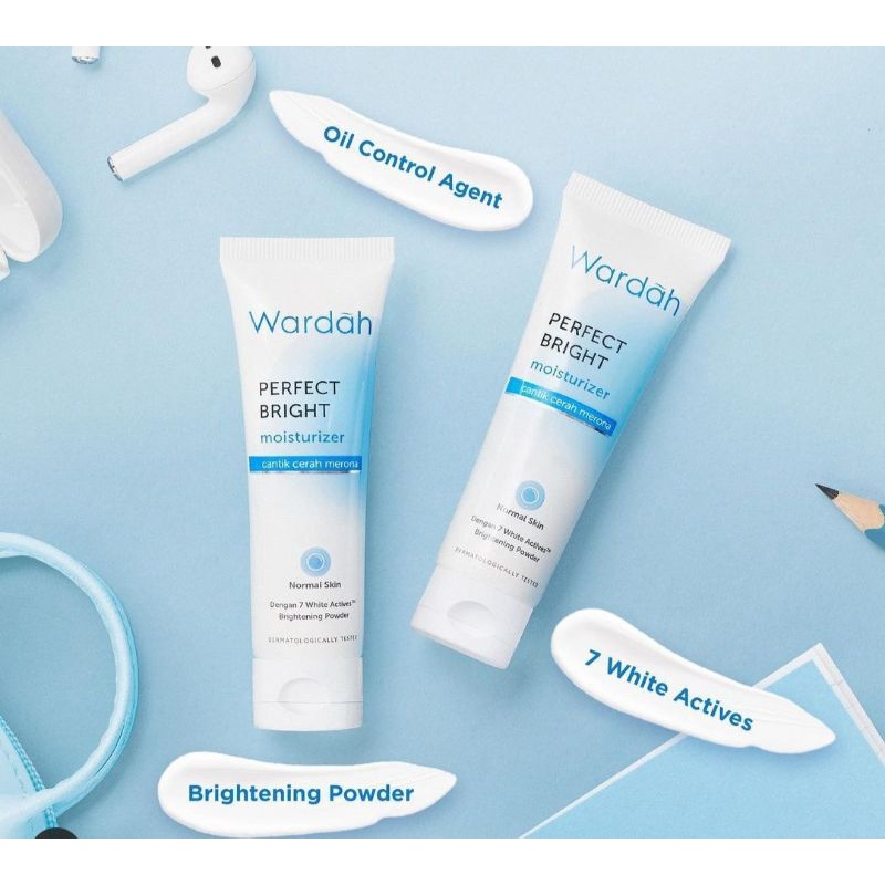 Wardah Perfect Bright Moisturizer Normal Skin - Pelembab Dengan Brightening Powder, SPF 15