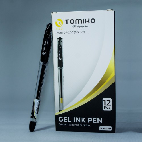 TOMIKO GP-200 BLACK GEL INK PEN