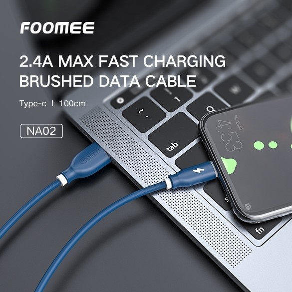 Kabel Data Type C Fast Charging Foomee NA02 Kabel Charger Type C 100cm