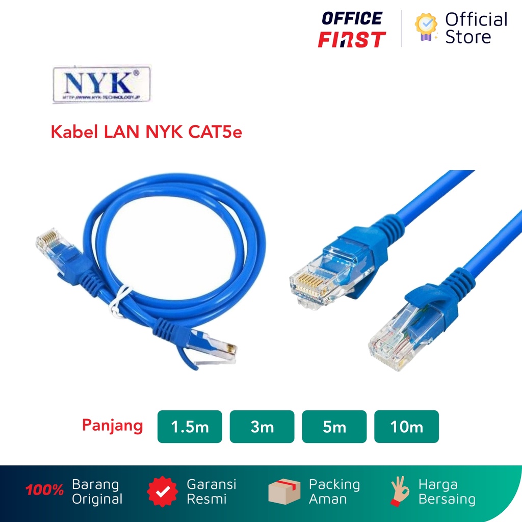 NYK Kabel LAN UTP CAT5e / Internet Ethernet RJ45 Cable / 1.5 3 5 10 m