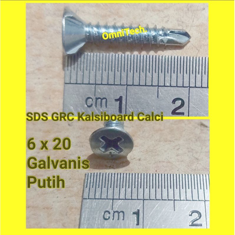 50 Pcs Sekrup SDS FH + GRC Kalsiboard Calci Screw 6 x 20 mm 6x20 6x3/4" Inci