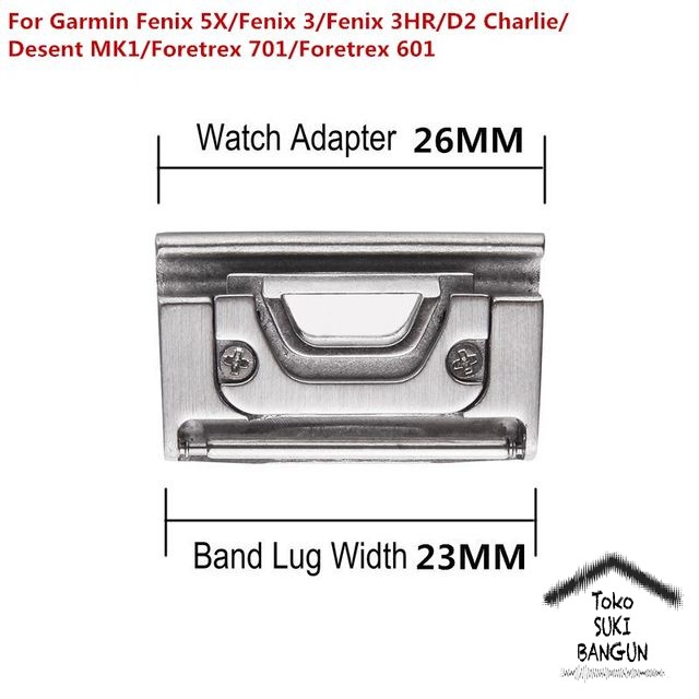 Garmin FENIX 7X 7 7s 6X 6 6s 5X 5 5s Forerunner 935 945 Adapter CONNECTOR Metal Stainless Steel