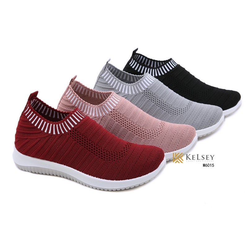 Nicole Sepatu Sneakers  Flyknit Shoes 4cm Wanita Kelsey M6015