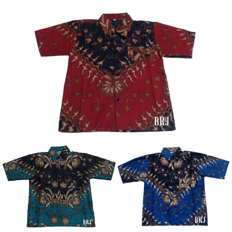 baju batik anak pria lengan pendek umur 2-12 tahun bisa cod batik pekalongan terlaris best seller