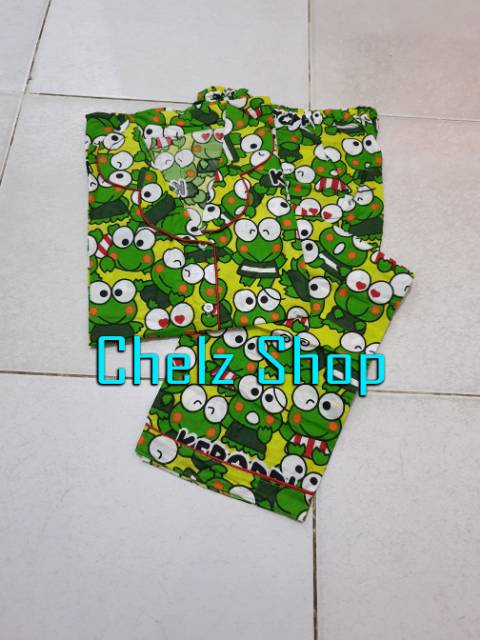 Baju Tidur Piyama Wanita/Cewek Pajamas Dewasa Karakter Keroppi  Murah Good Quality