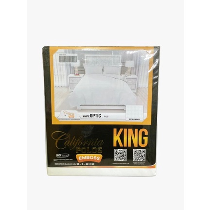Sprei California Polos Emboss White Optic King Size - 180x200 / Sprei Polos Murah California