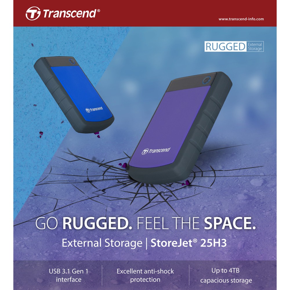 HDD External Transcend Storejet 1TB 25H3 HDD / HD / External Harddisk USB 3.1