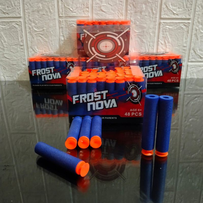 Mainan Refill Peluru Busa Nerf Murah isi 48 pcs Cadangan Tembakan Nerf Soft Bullet Blaster Nempel di