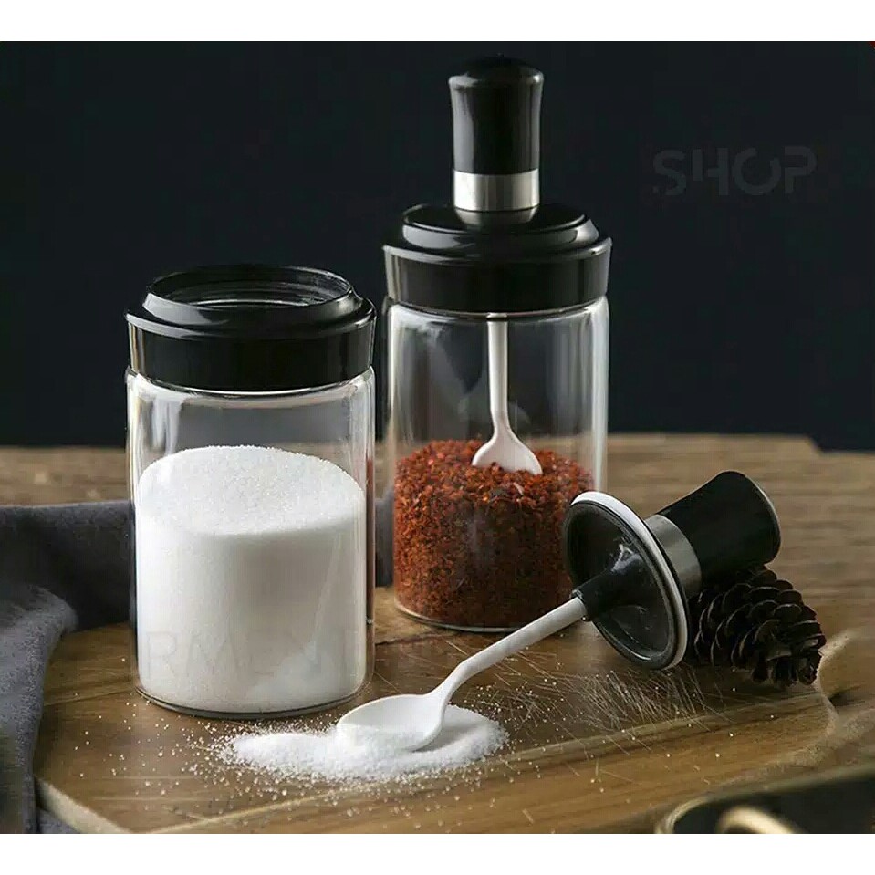 Botol Kaca Bumbu Premium / Tempat Bumbu Dapur / Wadah Bumbu Dapur / Botol Multifungsi / Bumbu