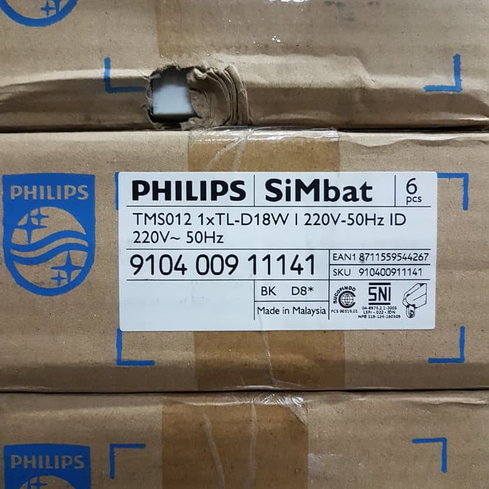 RUMAH LAMPU TL SIMBAT SIMBAD PHILIPS 1X18W 18WATT 18 W WATT TMS012 TMS 012 SET TANPA LAMPU