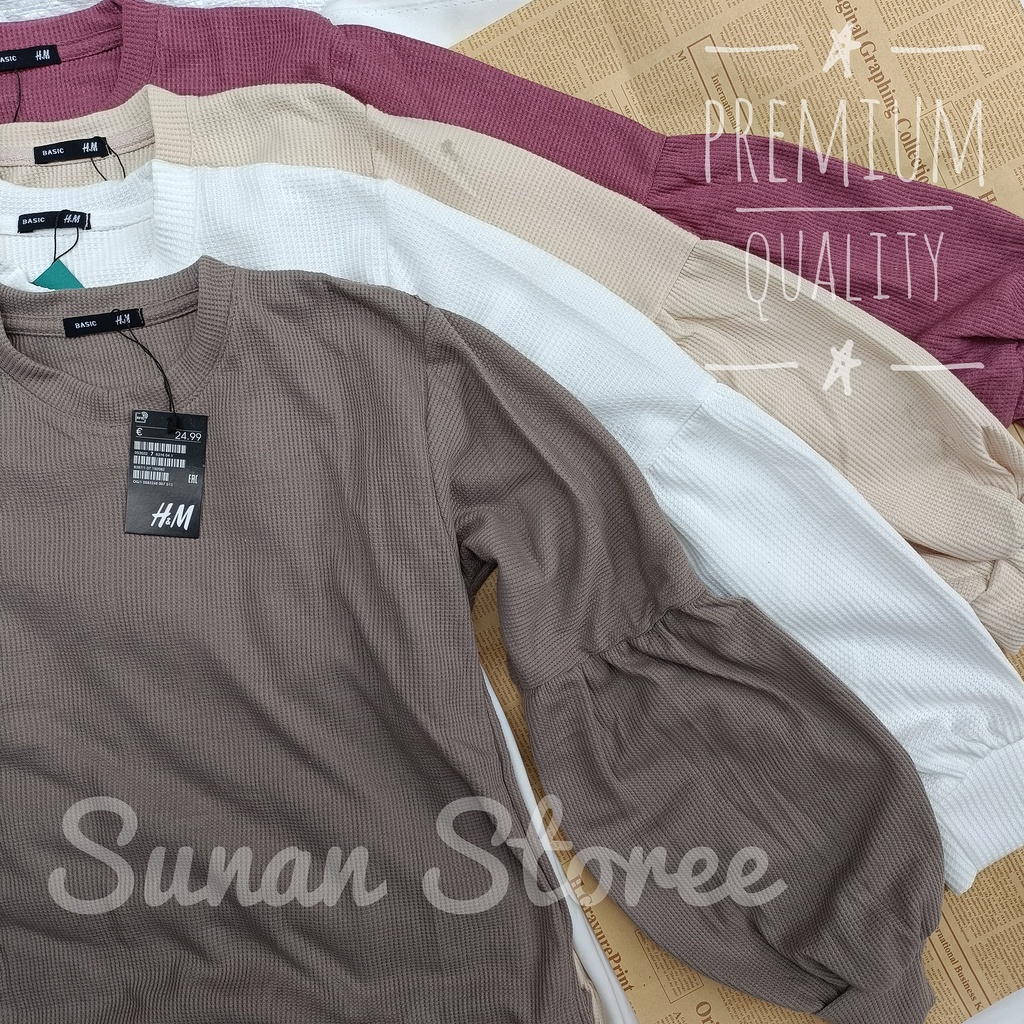 KAOS RIB PREMIUM TANGAN BALON / PUFFY BASIC TEE / RIB TURTLENECK