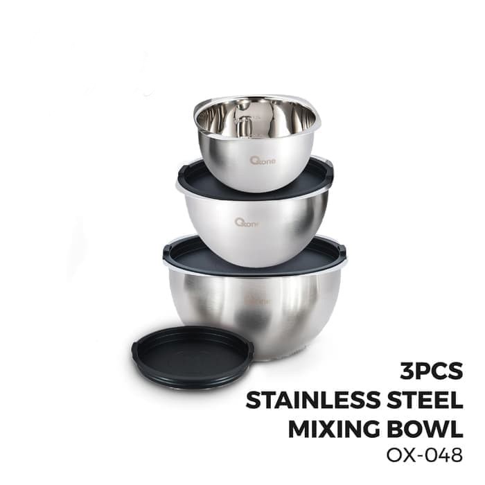 Oxone OX-048 Stainless Steel Mixing Bowl 3 Pcs ⠀