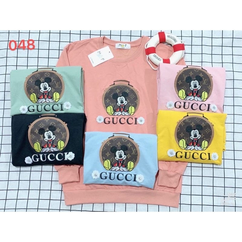 Atasan Import Kaos Lengan Panjang Gucci Mickey LD 120
