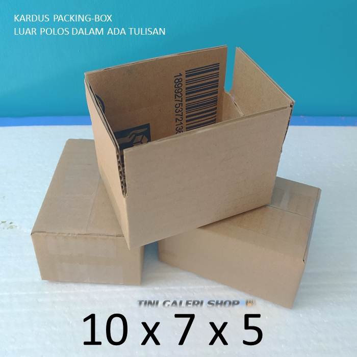 Kardus Packing Karton Box Uk.10x7x5 cm Luar Polos Dalam Ada Tulisan-2