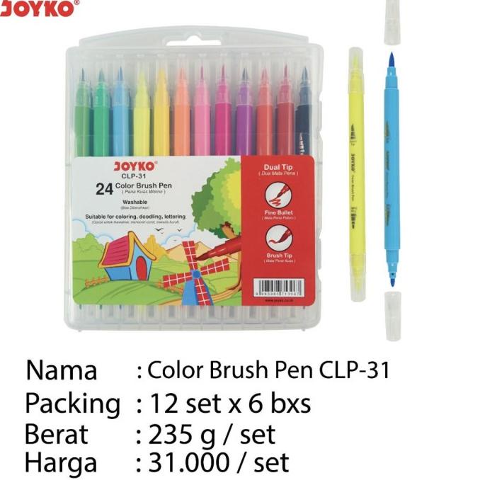 

[[COD]] Color brush pen joyko clp 31 24warna BERKUALITAS Kode 938