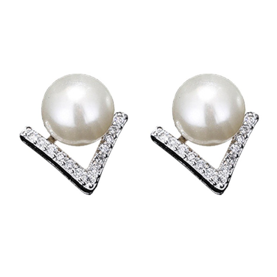 Anting Wanita E04 V PEARL Korea Fashion Women Earring Giwang Aksesoris Perhiasan Wanita