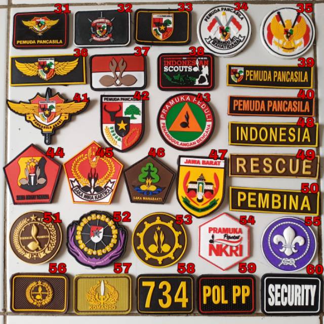 patch rubber LOGO EMBLEM/tempelan karet velcro/topi/jaket/kaos/tas/tactical airsoft outdoor