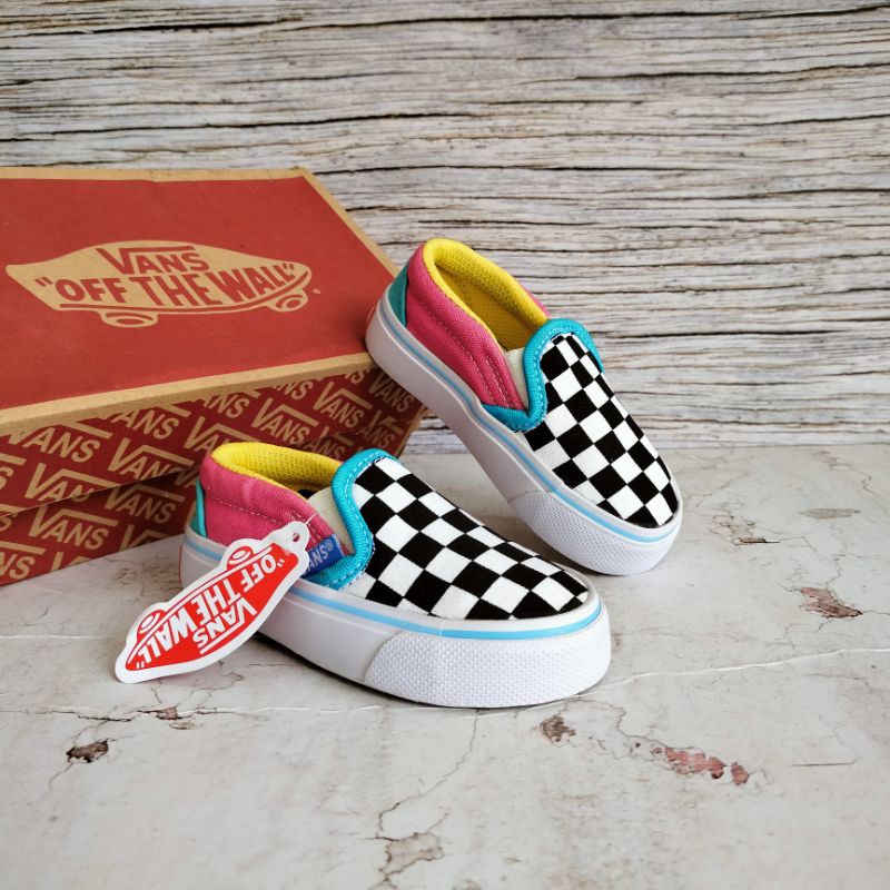 SEPATU ANAK VANS CATUR SLIP ON PREMIUM QUALITY VANS ANAK SLIP ON RAINBOW