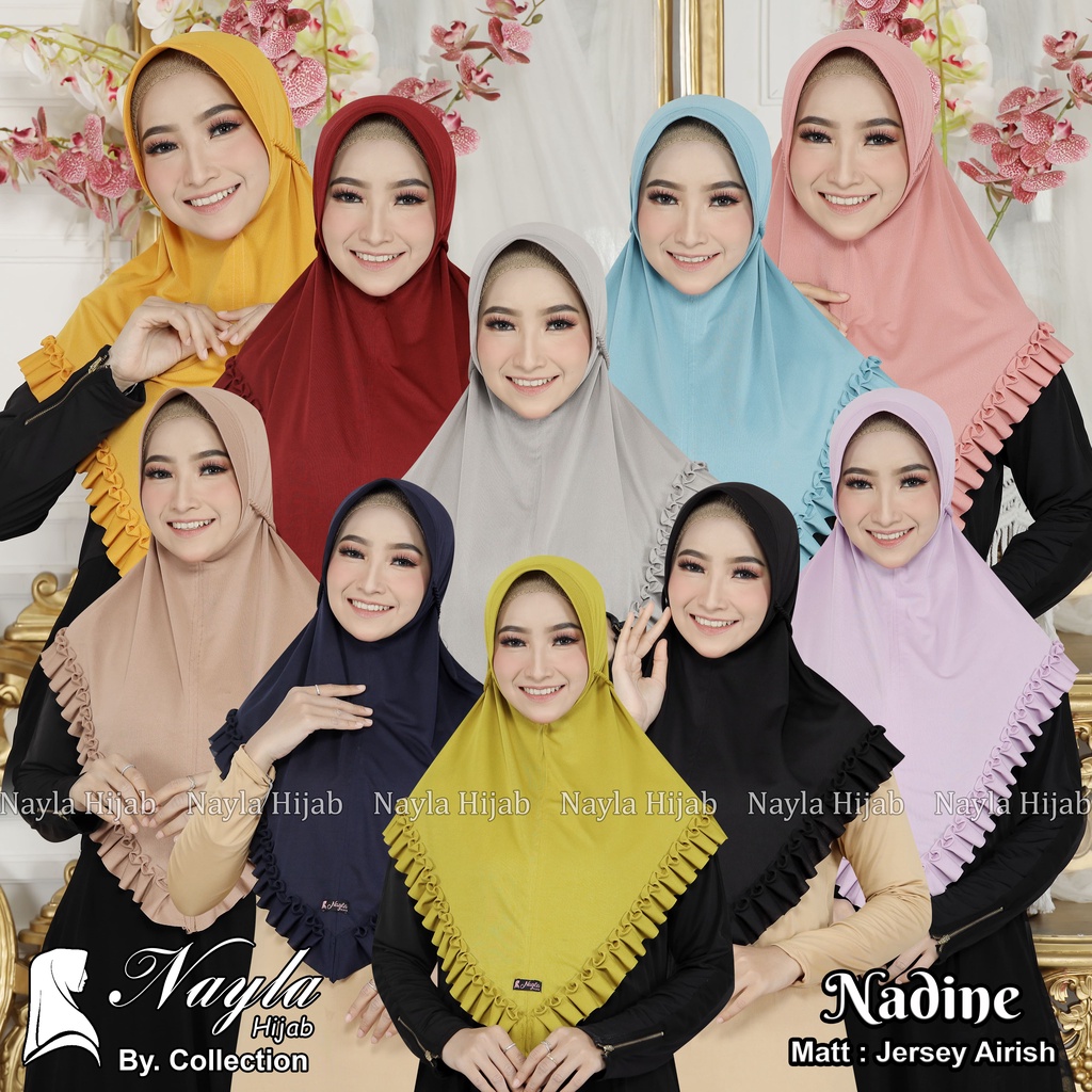 Kerudung Instan Tali Kepang Nadine Hijab Instan Jersey Airis Jilbab Terbaru Nayla Hija'b