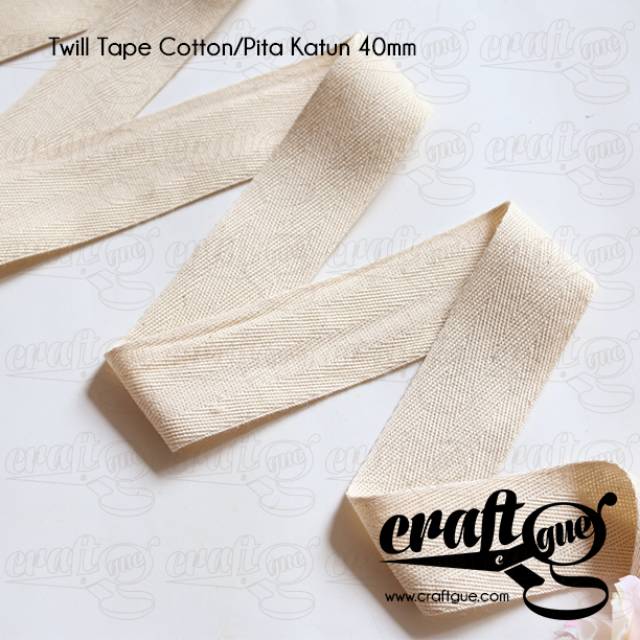 Twill Tape Cotton/Pita Katun/Tali Tas Katun Tipis (Meter-an)