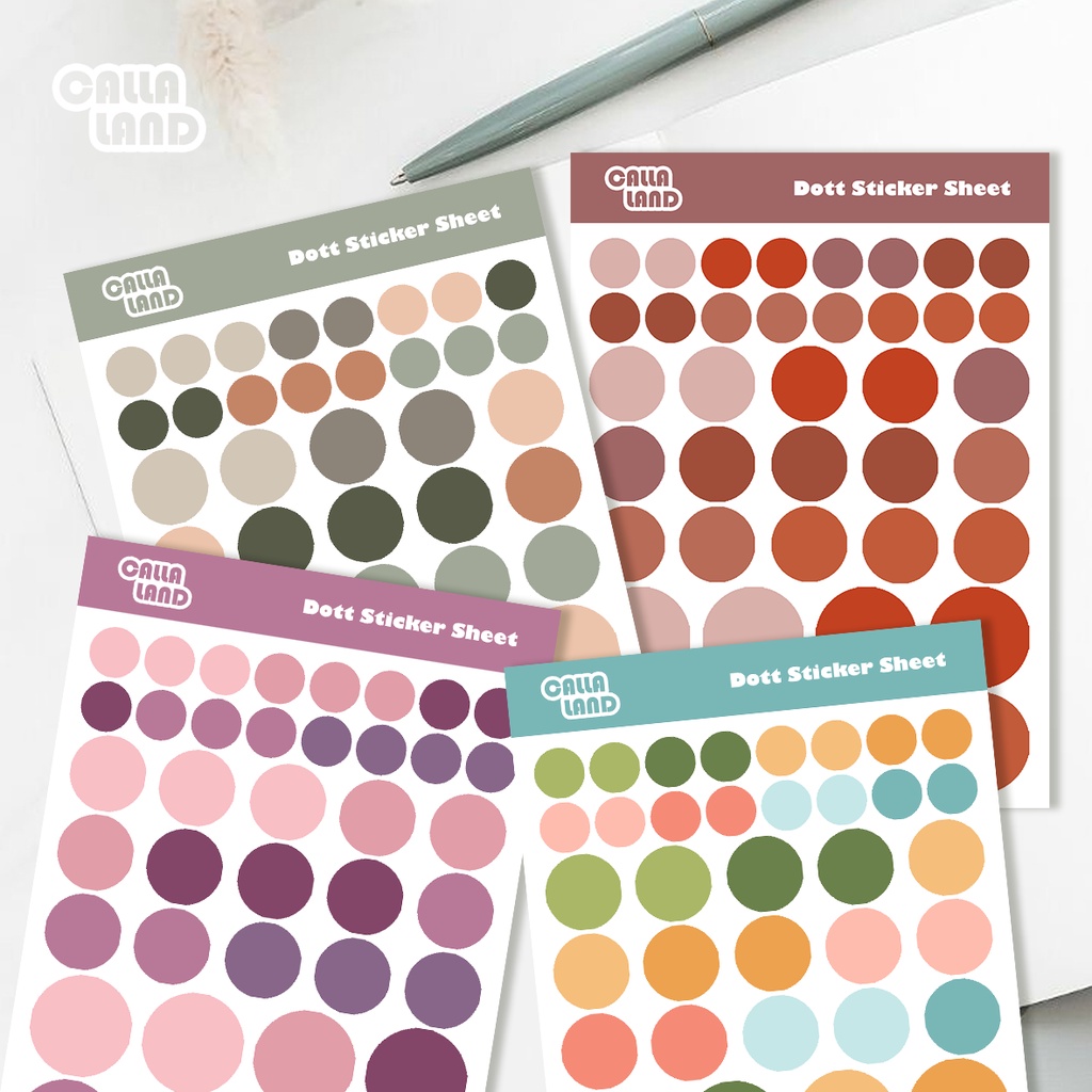 

Calla Land DOTT Sticker Sheet for Aesthetic Journal Deco DIY Gift/ Sticker Bulat Mini