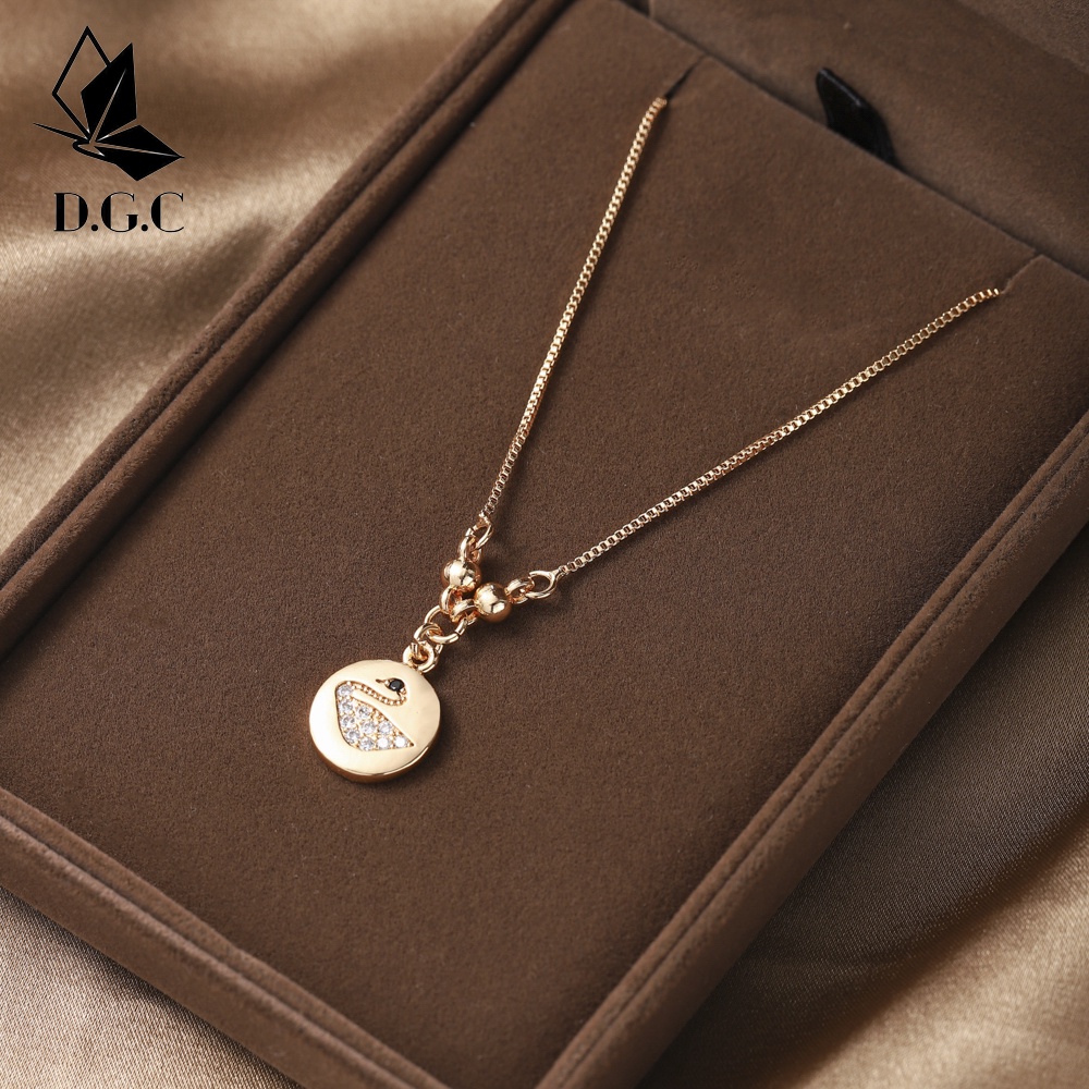 ✅COD✨Kalung Titanium Korean Style Fashion Crystal Sworoski Liontin Aksesoris Kalung Hijab Perhiasan Perak D061