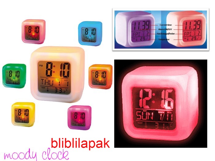JAM MOODY KUBUS BERUBAH 7 WARNA MOODY CLOCK GROSIR ECER
