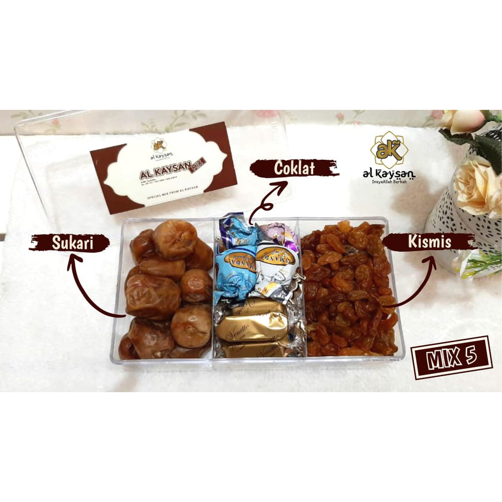 

Kurma MIX AK 5 (sukari, coklat, kismis) 450gr