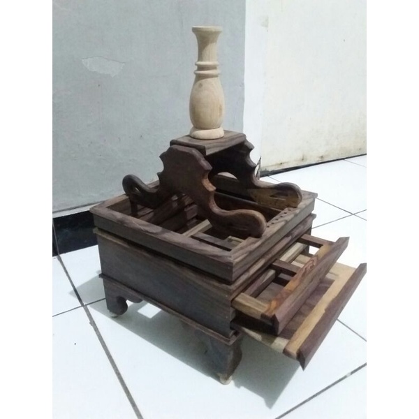 sangkar burung mentah (ambrukan)replika bnr sonokeling,pintu tarik atas