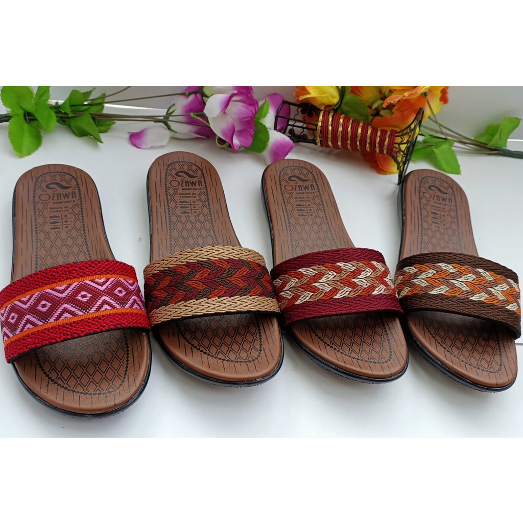 sandal turki Ozawa/sendal rajut wanita Ozawa/sandal flat murah OZAWA