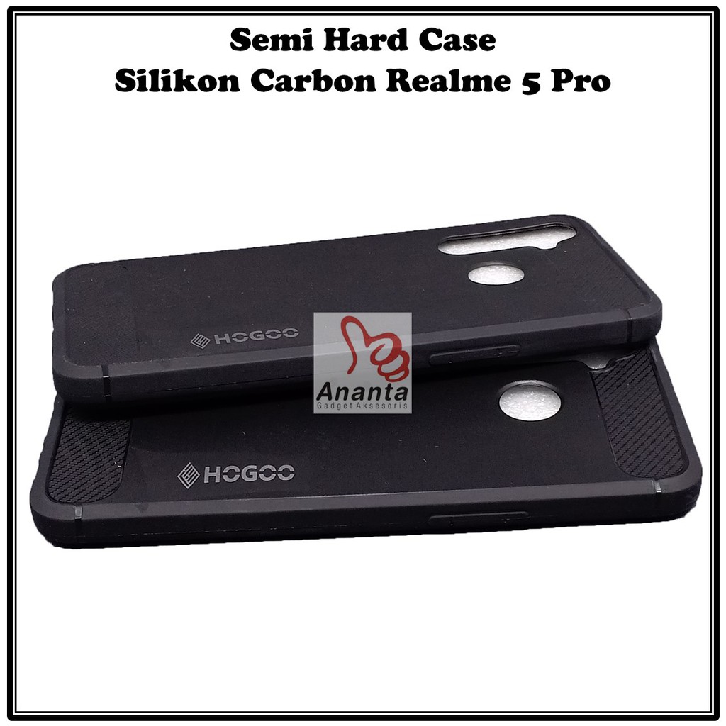 Silikon Carbon Semi Hard Case Realme 5 Pro