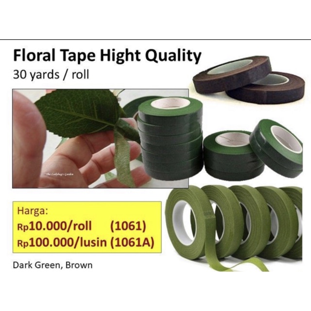 

Floral tape murah isi 12 roll - 30 yard isolasi bunga - isolasi hijau - flower tape