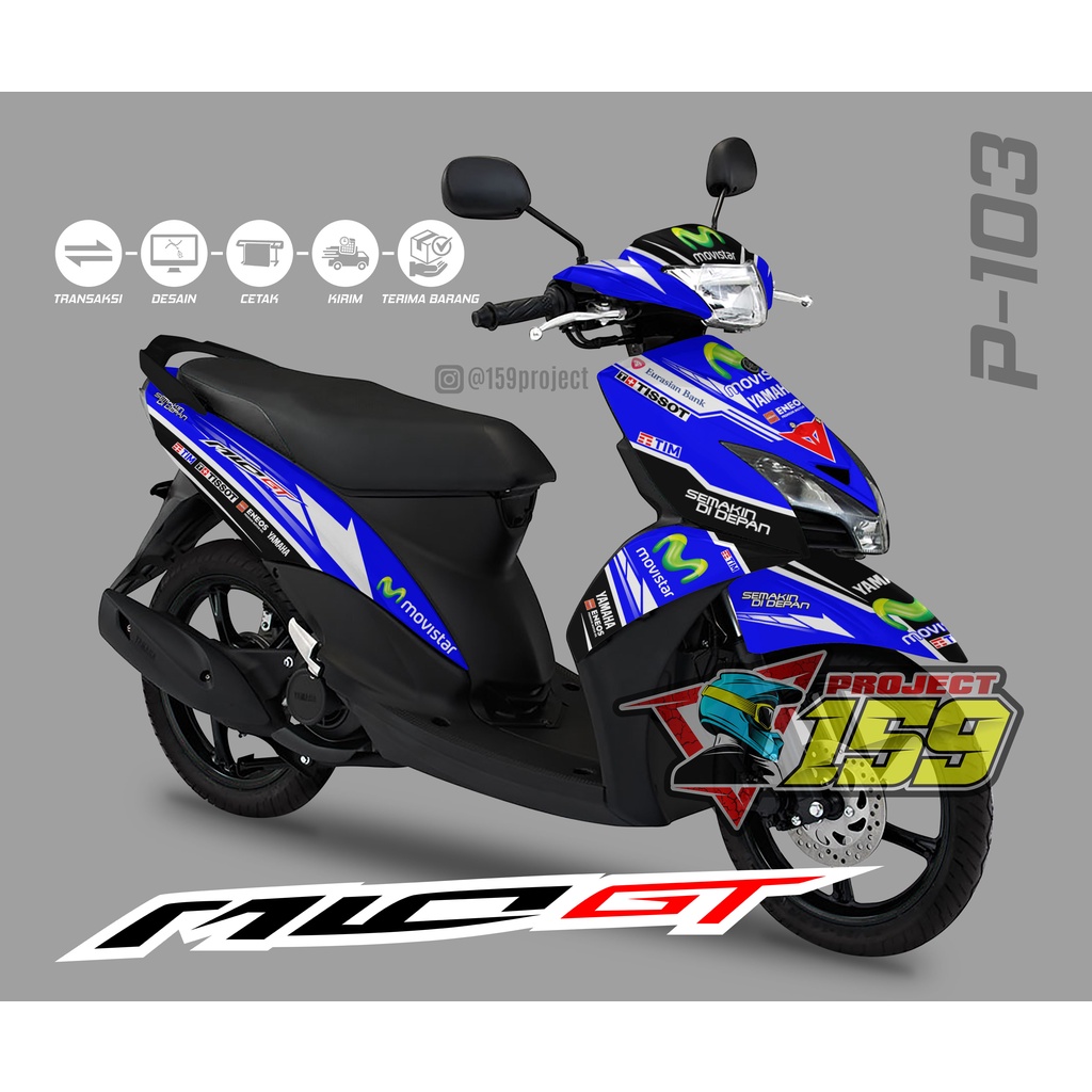 Sticker Decal Mio GT - Project 103 Movistar Yamaha Livery