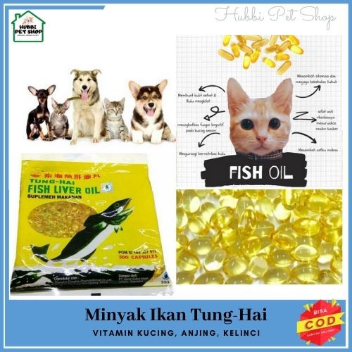 MINYAK IKAN 50pc/MINYAK IKAN UNTUK KUCING, ANJING DAN HAMSTER/@ecer 50 SOFTGEL /VITAMIN KUCING DAN ANJING